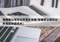 有哪些公司可以开发区块链[有哪些公司可以开发区块链技术]