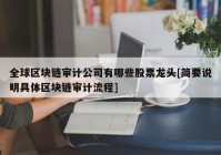 全球区块链审计公司有哪些股票龙头[简要说明具体区块链审计流程]