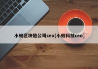 小蚁区块链公司ceo[小蚁科技ceo]